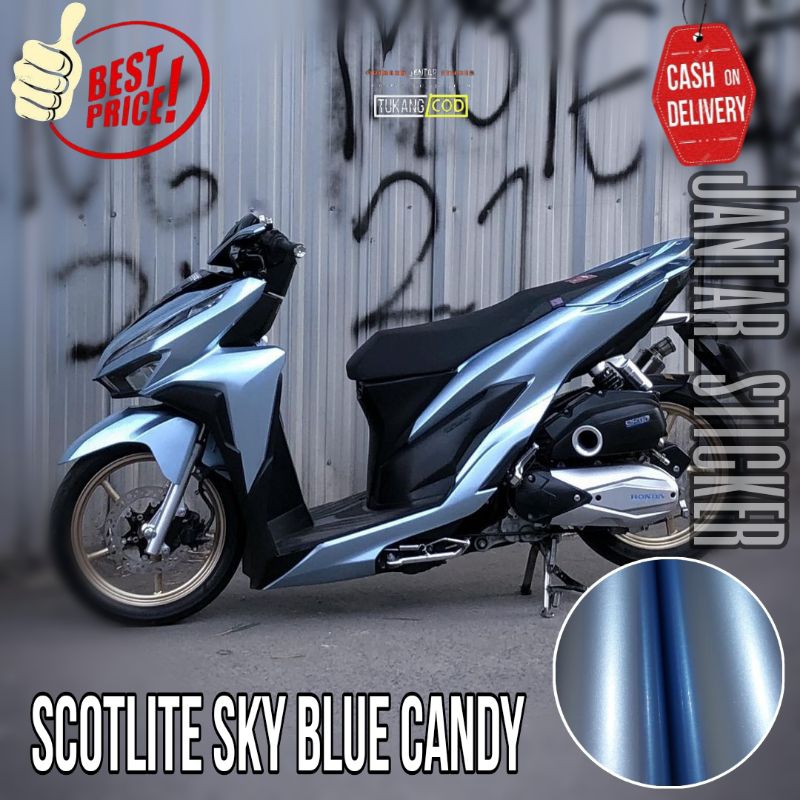 Sky Blue Candy Mettalic Sticker Blue Candy Motorcycle Blue Candy