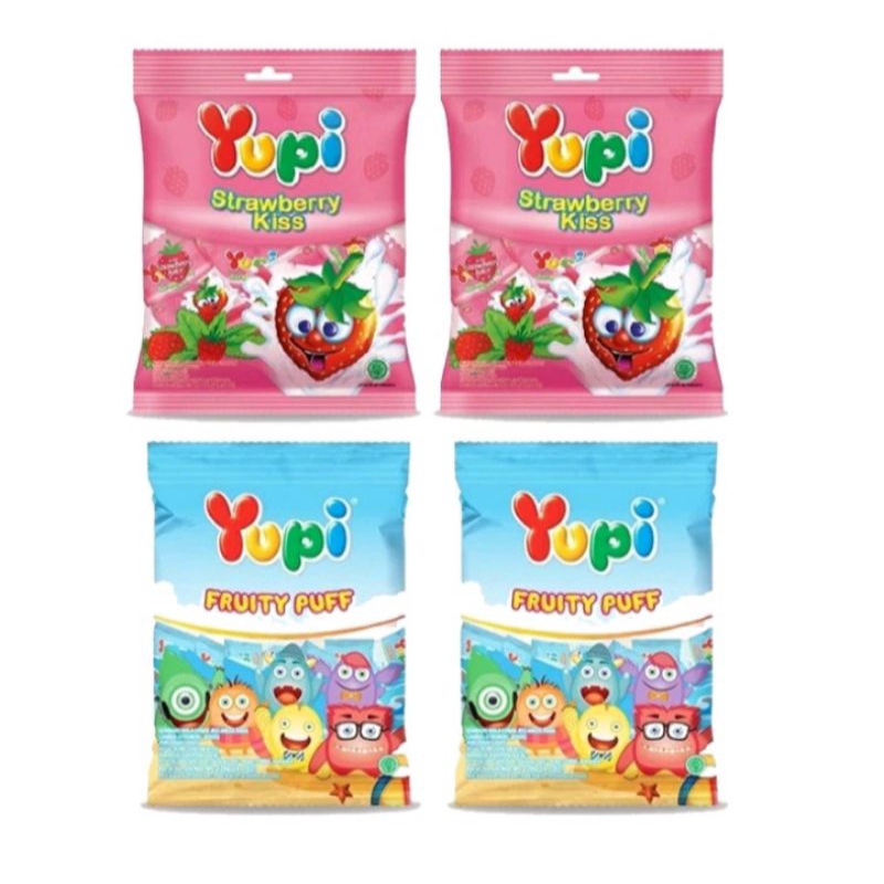 Yupi candy with strawberry kiss and fruity puff flavors | Shopee ...