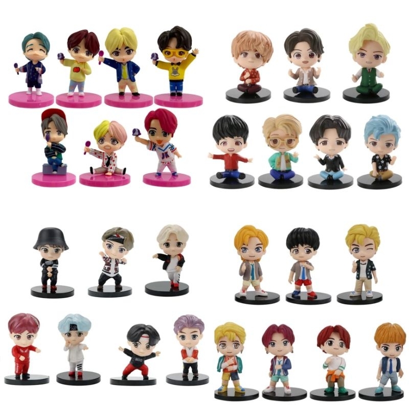 Figure BTS MINI TINY TAN PVC 7pcs BTS KPOP Display BTS IDOL KOREAN ...