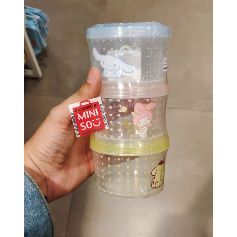 Miniso x SANRIO Stackable Round Bento Box 260ml (3pcs) | Shopee Philippines