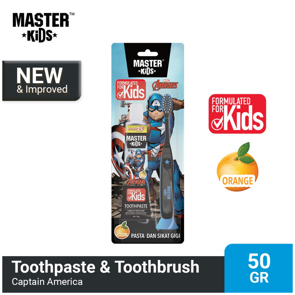 Toothpaste & Toothbrush/Master Kids/Captain America Tube Pack 50gr ...
