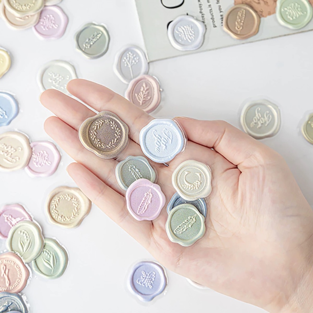 6pcs Sticker Seal stamp wax seal book journal deco sticker nonon SL-APB ...