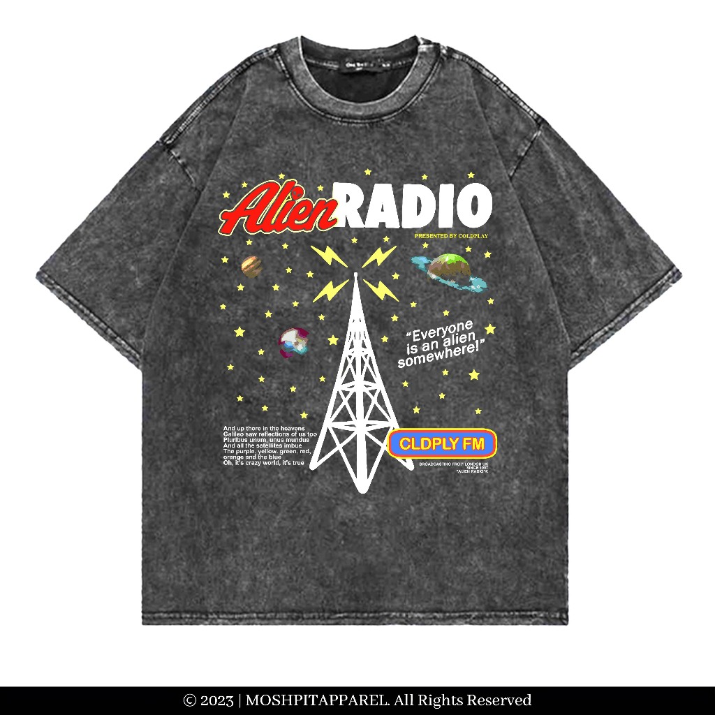 Coldplay "Alien Radio Music Of The Spheres" Washed TShirt Shopee