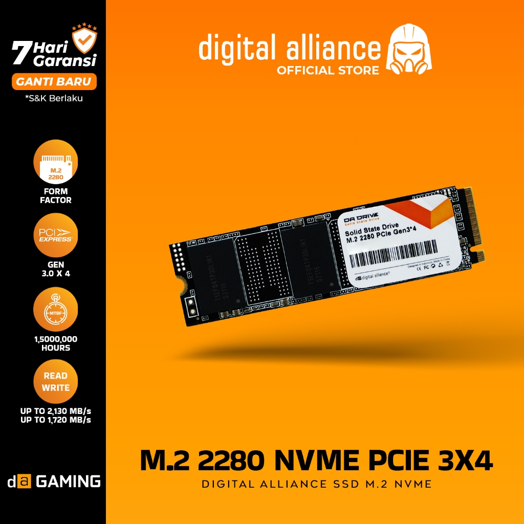 Ssd DA DRIVE GEN 3 x4 128GB / 256GB / 512GB / 1TB NVME PCIE M.2 2280 ...