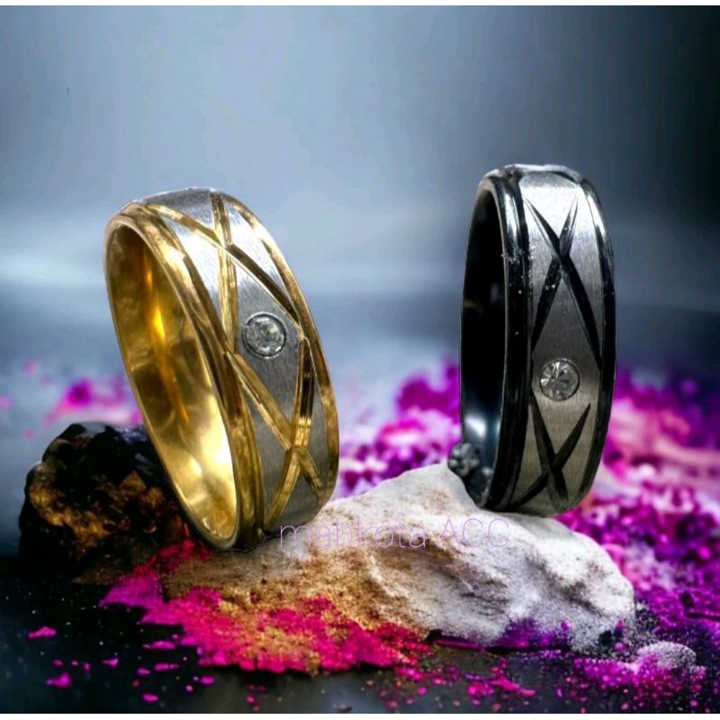 Anti-rust COLOR GEMS TITANIUM COMBO RING | Shopee Philippines