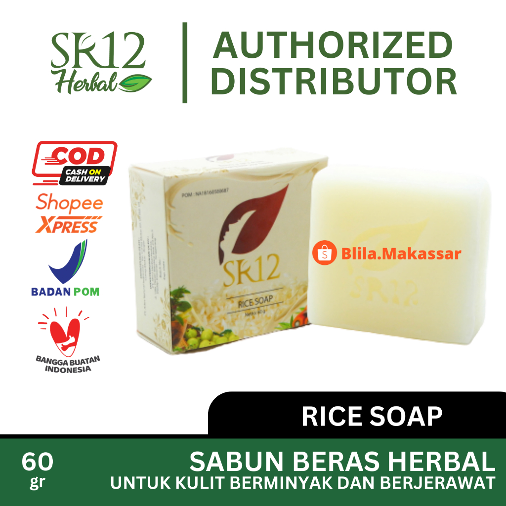RICE SOAP SR12 RICE SOAP/ ACNE SOAP/ FACIAL SOAP/ BPOM NATURAL HERBAL ...