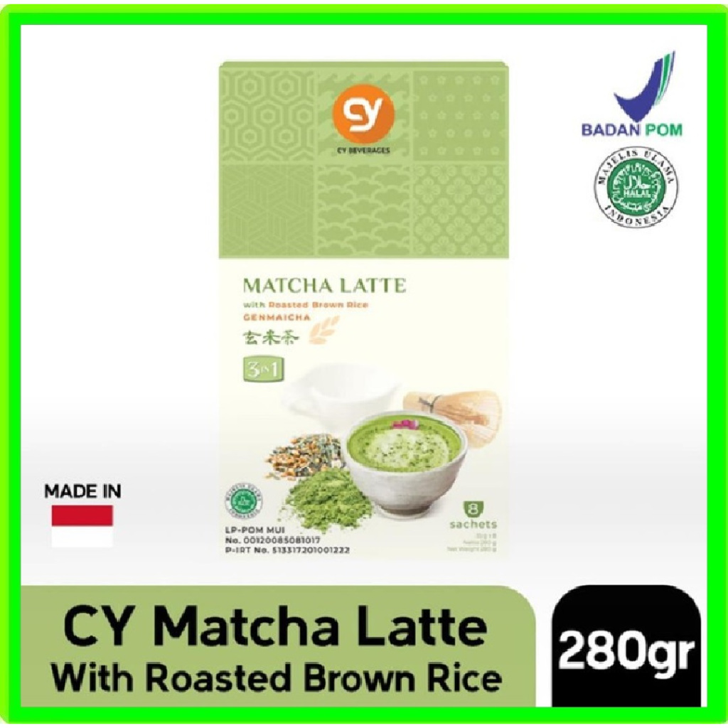 Cy Matcha Latte with Roasted Brown Rice (Genmaicha Latte) 3 IN 1 ...