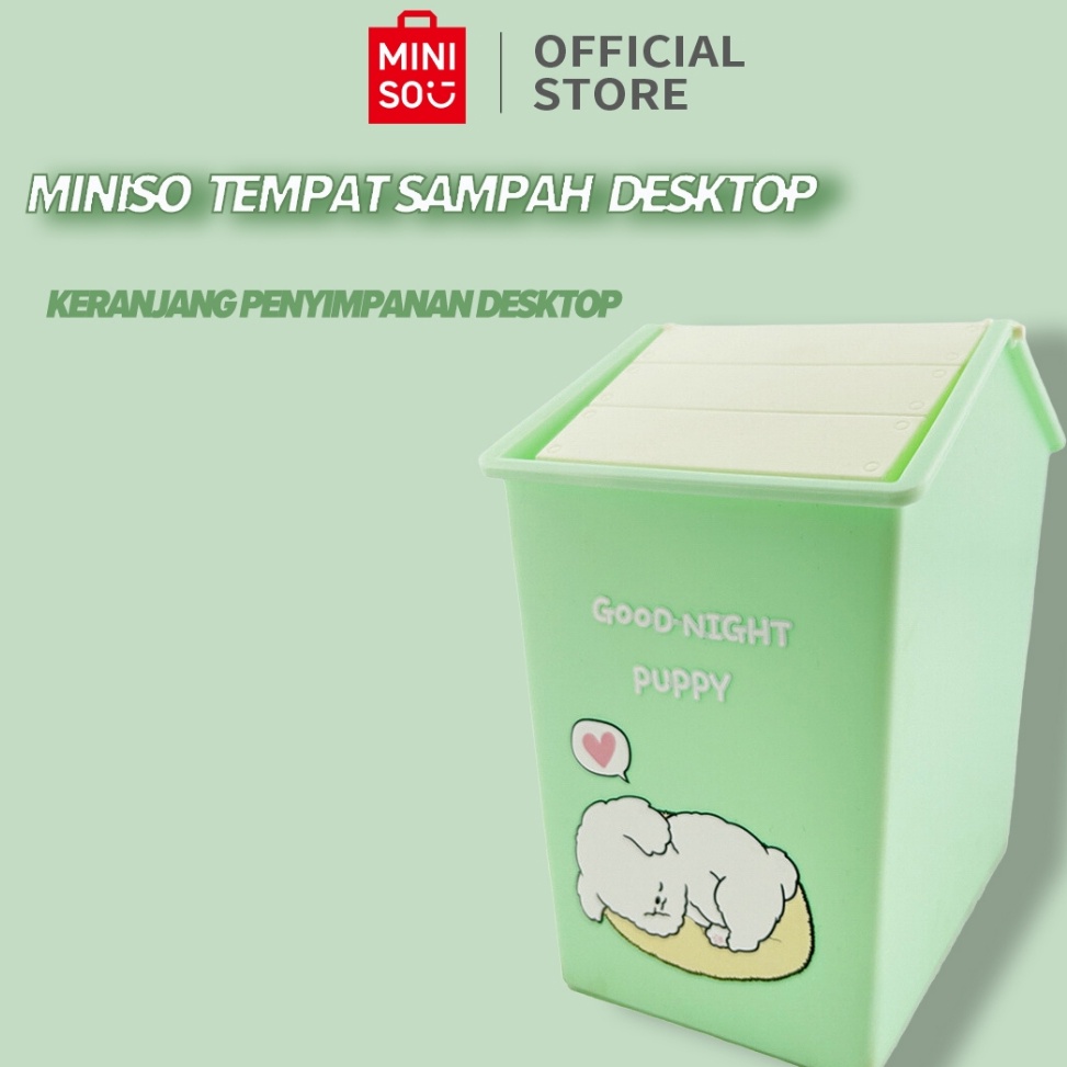 Miniso Aesthetic Plastic Trash Can Desktop Storage Organizer has ...