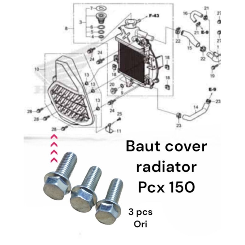 Honda pcx 150 radiator cover bolt | Shopee Philippines