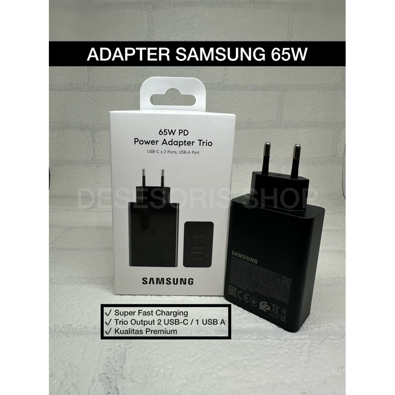 Charger Samsung 65W PD Power Adapter Trio Super Fast Charging 65W ...