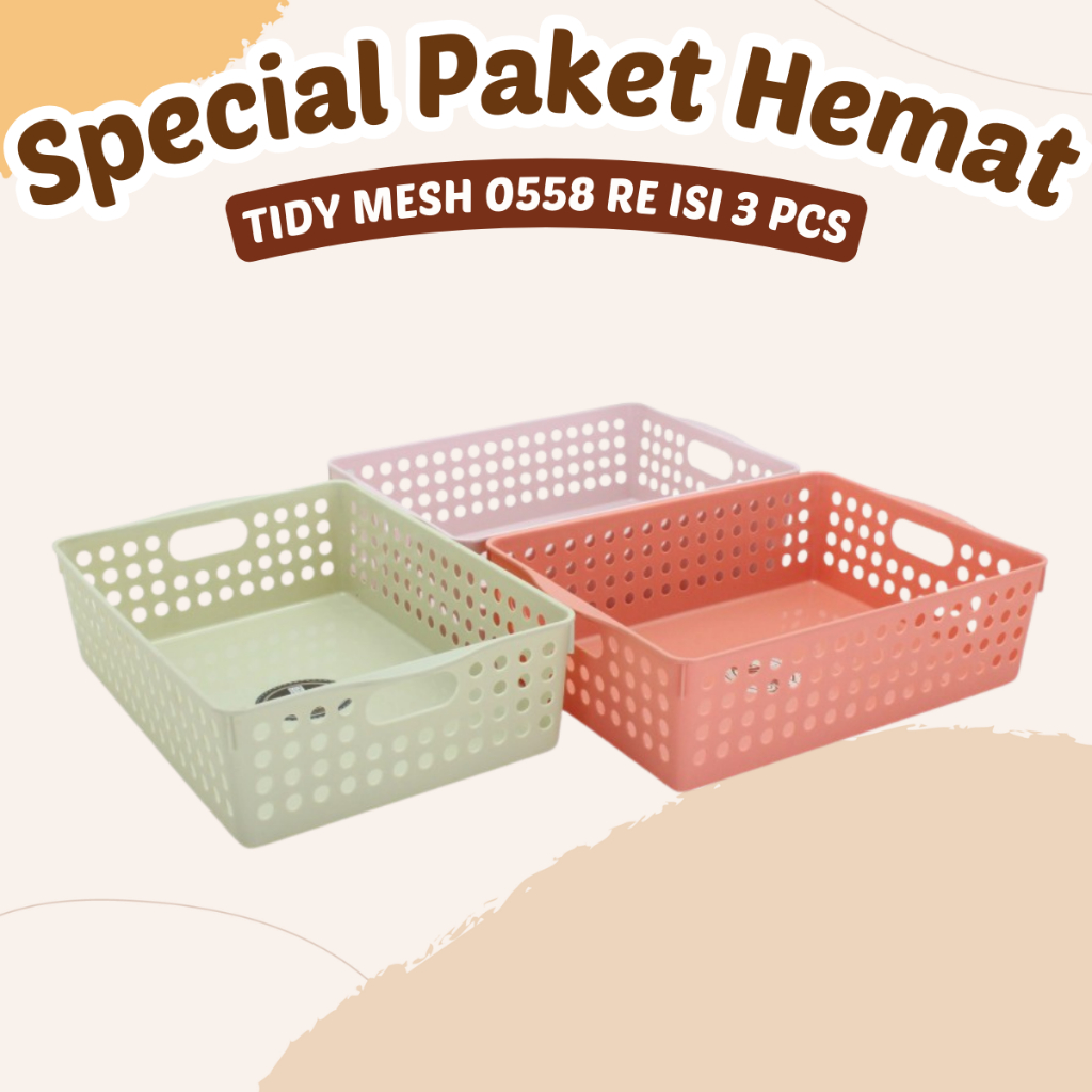 CLARIS Basket 3 pcs Multipurpose Box Organizer Tidy Mesh - 0558 RE ...