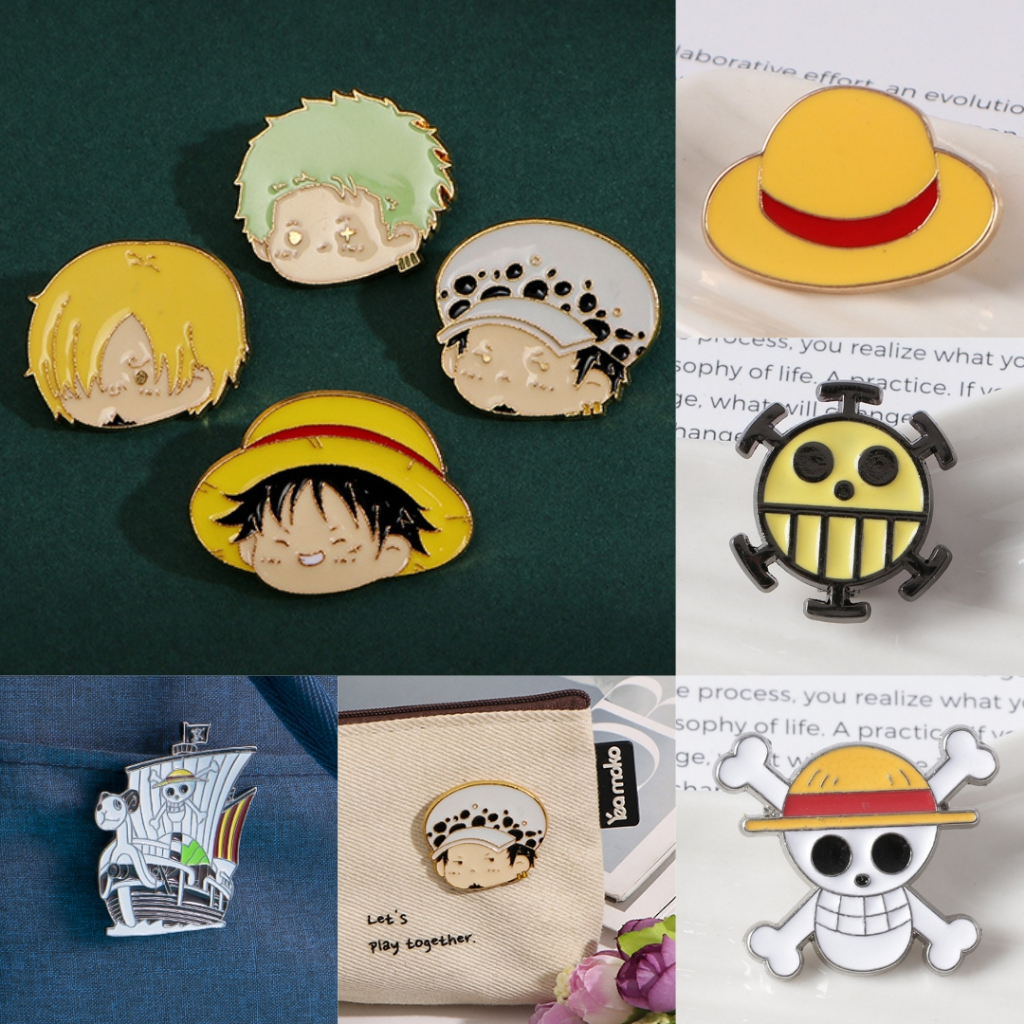 Op024 – Brooch Pin Anime One Piece Mugiwara Crew Straw Hat Luffy Zoro ...