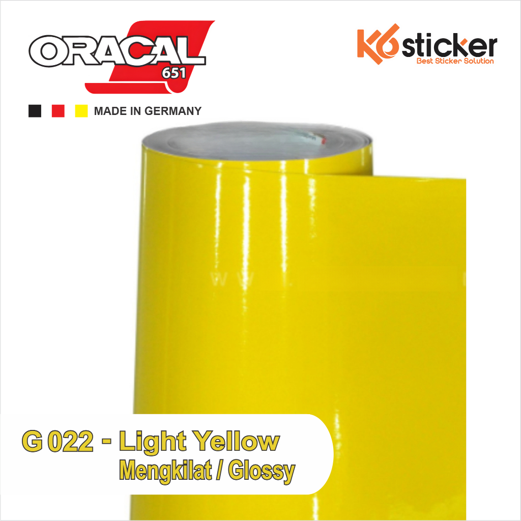 Oracal 651 Yellow Glossy light Yellow G022 Glossy Yellow / Shiny ...