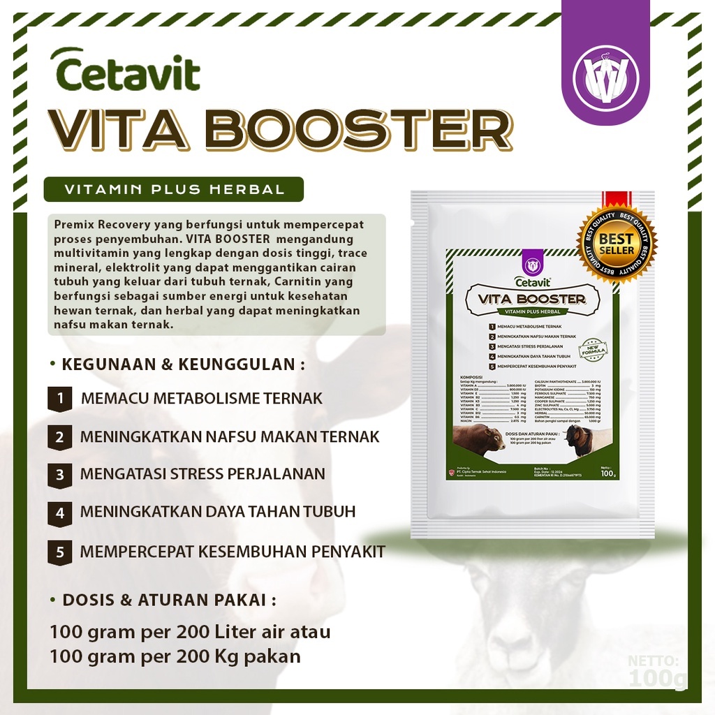 Vita BOOSTER 100gram - Vitamin Fattening & Appetite Enhancer Livestock ...