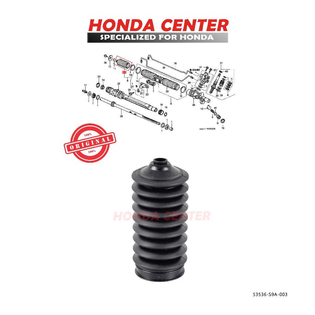 Ash Rubber Boot Rack Steering Wheel Crv Rd Gen2 2002 2003 2004 2005 ...
