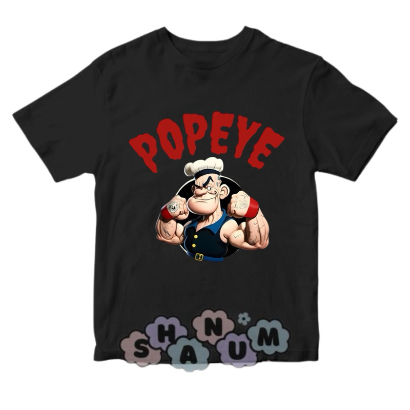 Popeye POPAY Cartoon CUSTOM Children's T-Shirt - FREE SABLON NAMA ...