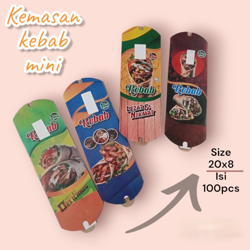 @100pcs Mini kebab packaging / uk kebab box 20x8 full color mix ...