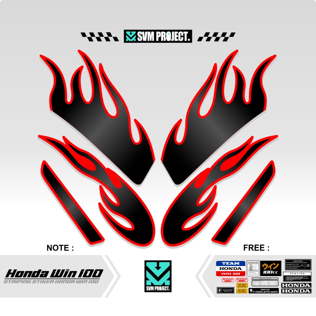 Honda WIN STRIPING / MOTIF 122 / STICKER WIN 100 / STICKER VARIATION ...