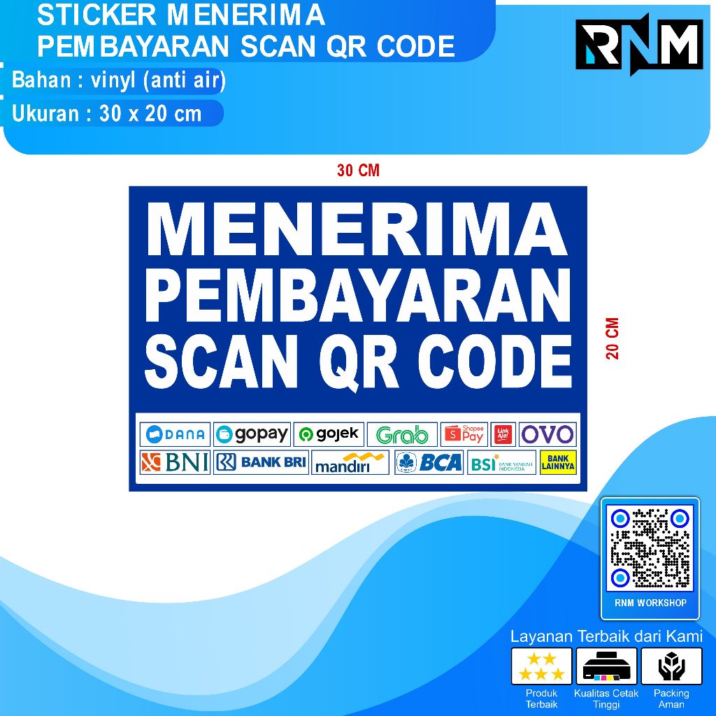 Sticker Accepts Payment SCAN QR CODE 30x20 | Shopee Philippines