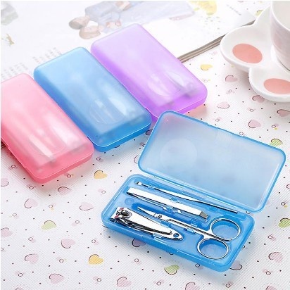 Manicure set 4 in 1 Nail Clipper Tweezers Ear Lighter Stainless Cover ...