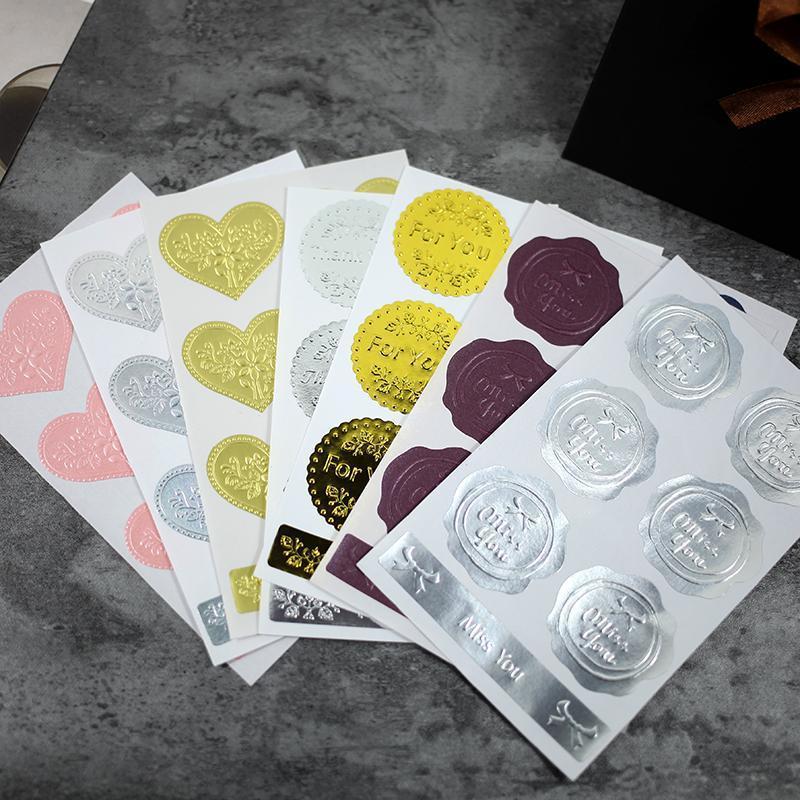 Gift box sticker gold metallic sticker best wishes / Imported Aesthetic ...