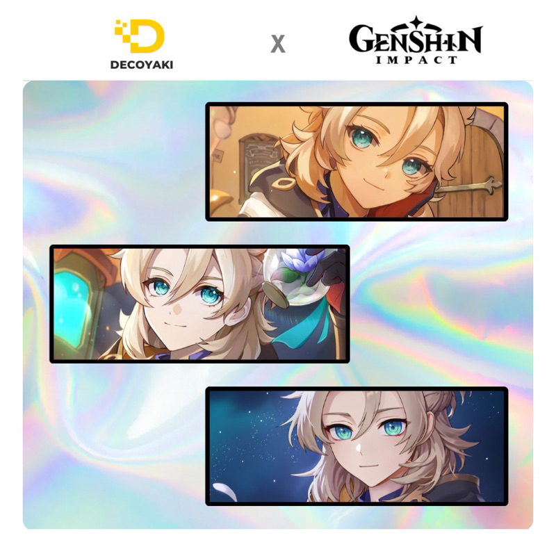 Albedo Genshin Impact Hologram Slap Sticker, Albedo Genshin Impact ...