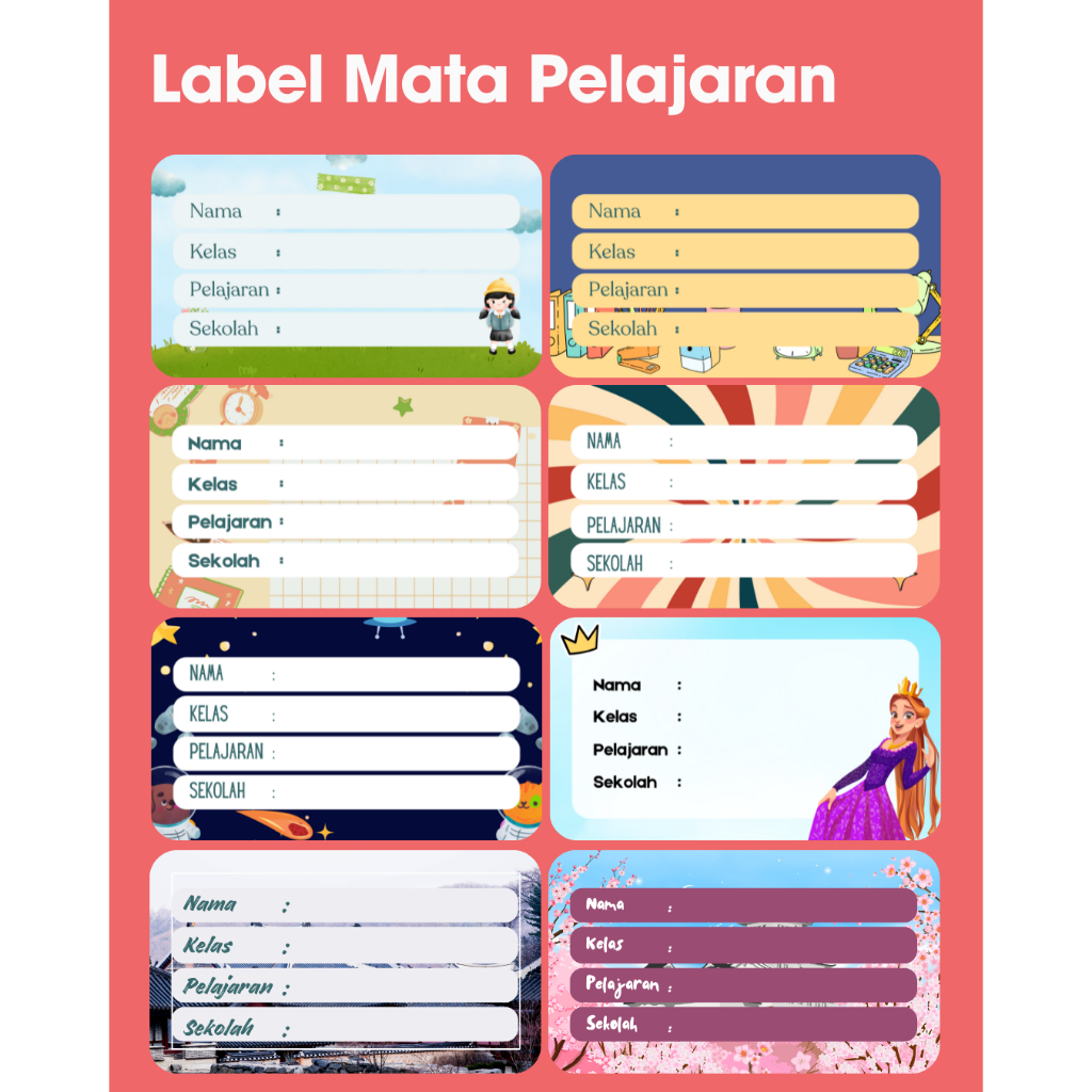MATA Subject Stickers - Subject Labels - Mapel Labels - Mapel Stickers ...