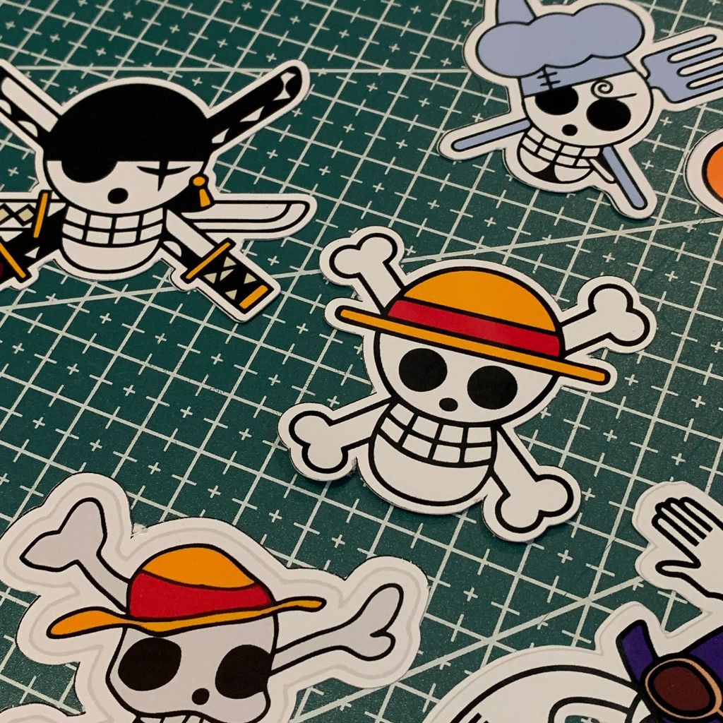 One Piece Nakama Glossy Sticker One Piece Laptop Guitar Helmet | Shopee ...