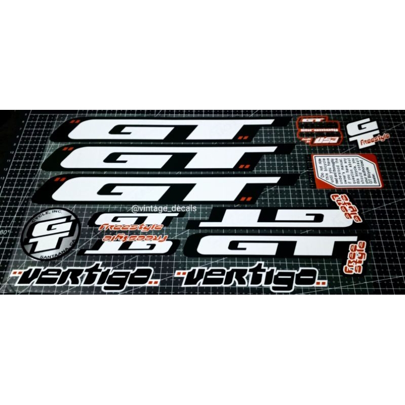 Sticker decals replacement BMX GT vertigo 2000