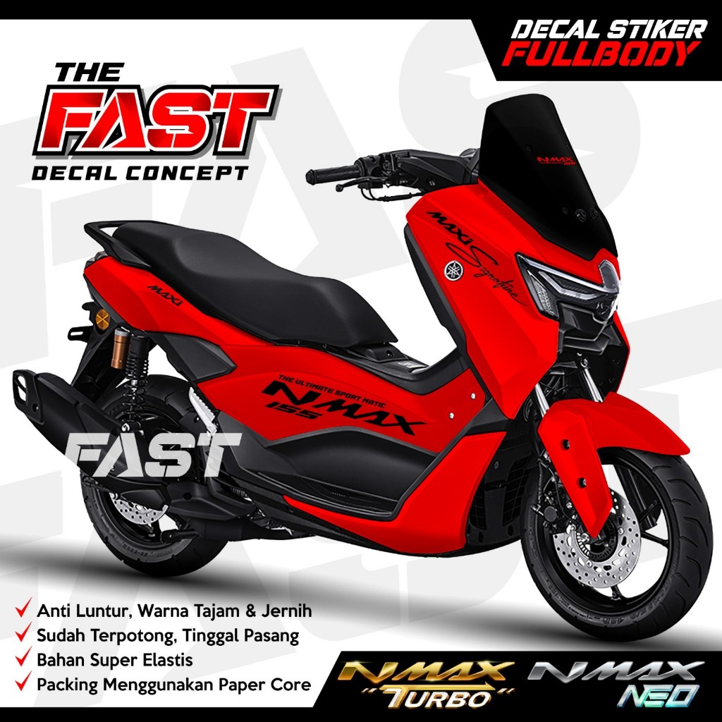 Newest Sticker Decal Nmax Turbo 2024 Neo Plain Simple Maxi Striping