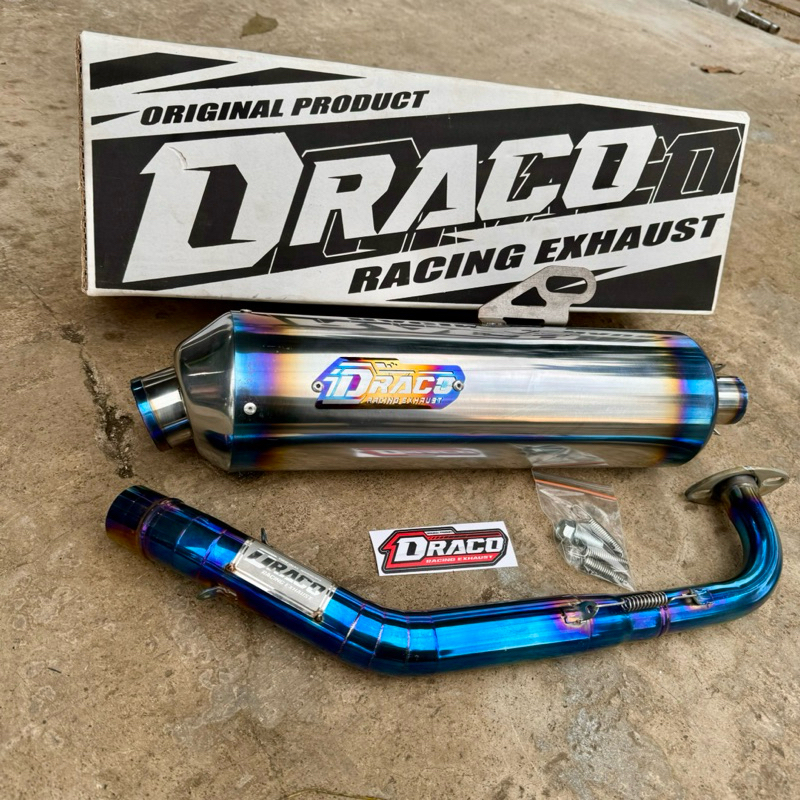 Draco std racing exhaust half blue DM 38 Aerox Vario 125 Vario 160 pcx