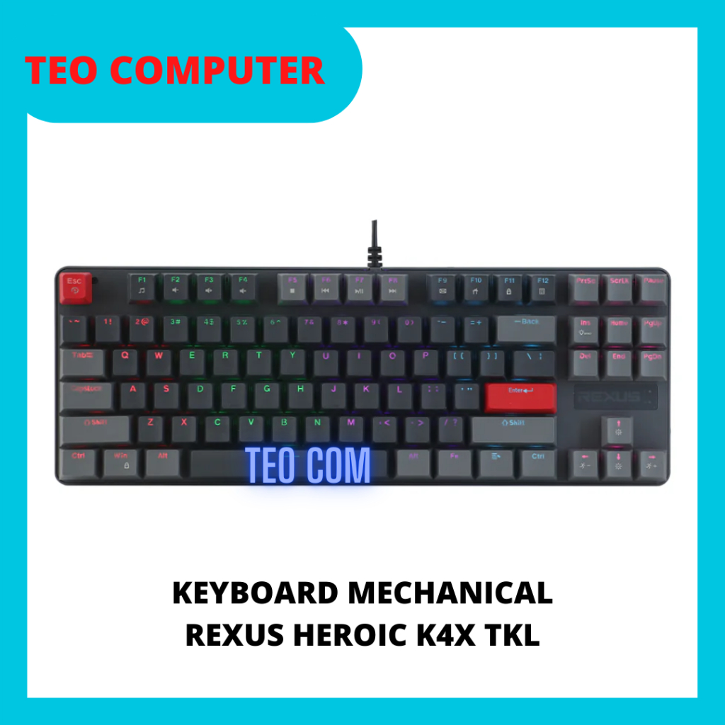 REXUS MECHANICAL HEROIC KX4 KEYBOARD / RGB GAMING KEYBOARD / TKL ...