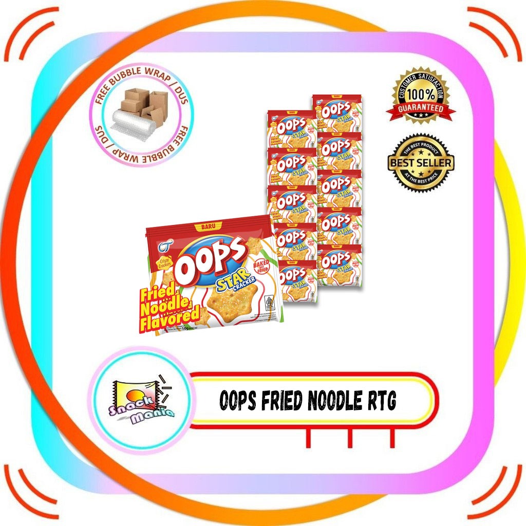 Oops Crispy Star Crackers Fried Noodle Flavored 10 gr x 10 pcs RENTENG ...