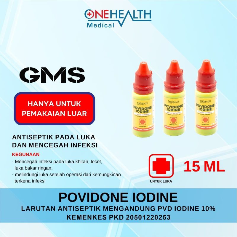 MERAH Povidone Iodine 15 ml Onehealth Wound Antiseptic Prevent ...