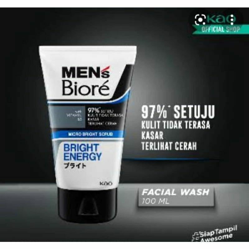 Biore Men Cool Oil Clear Scrub Facial Foam 100g | Shopee Philippines