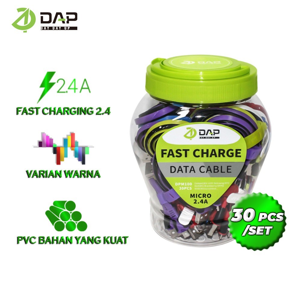 Package contains 30 Micro USB Data Cables 100cm Fast Charging DPM100 ...