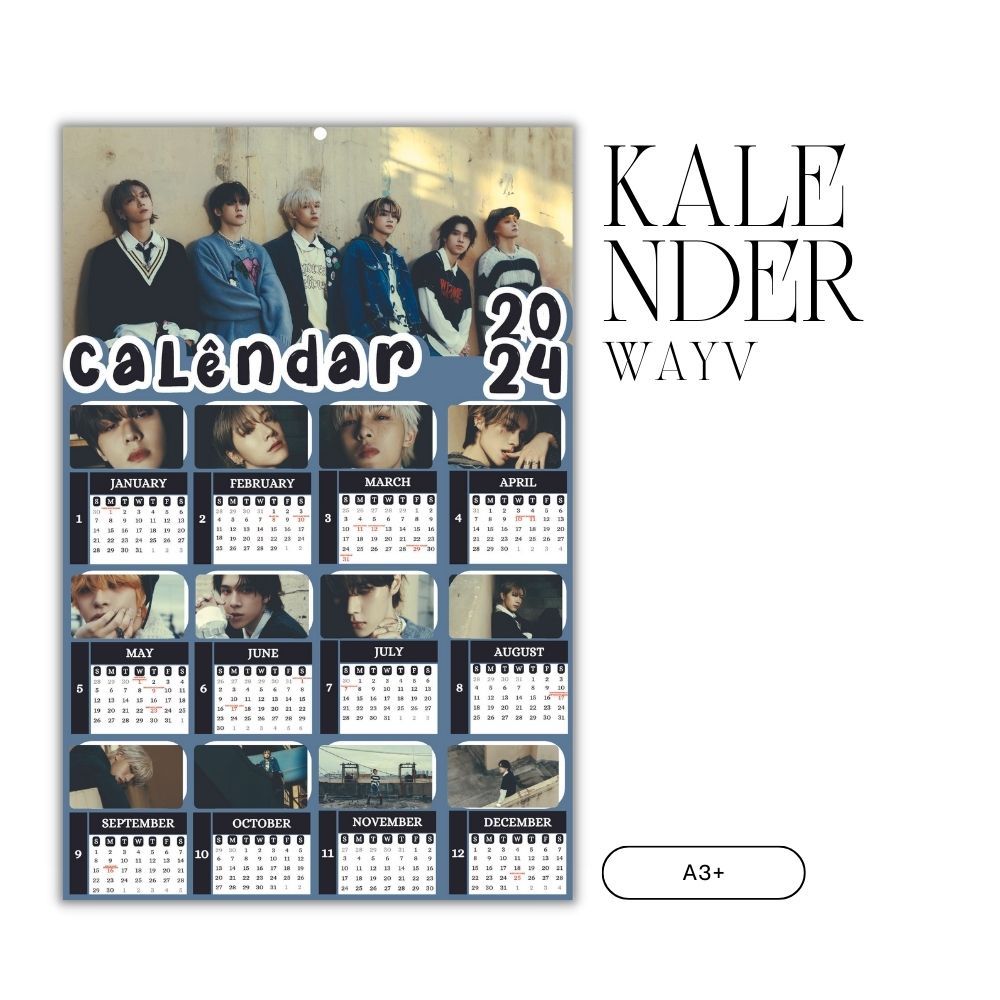 2024 WAYV Calendar KPOP Material AC260 GLOSSY Lamination 2 Sides Korean