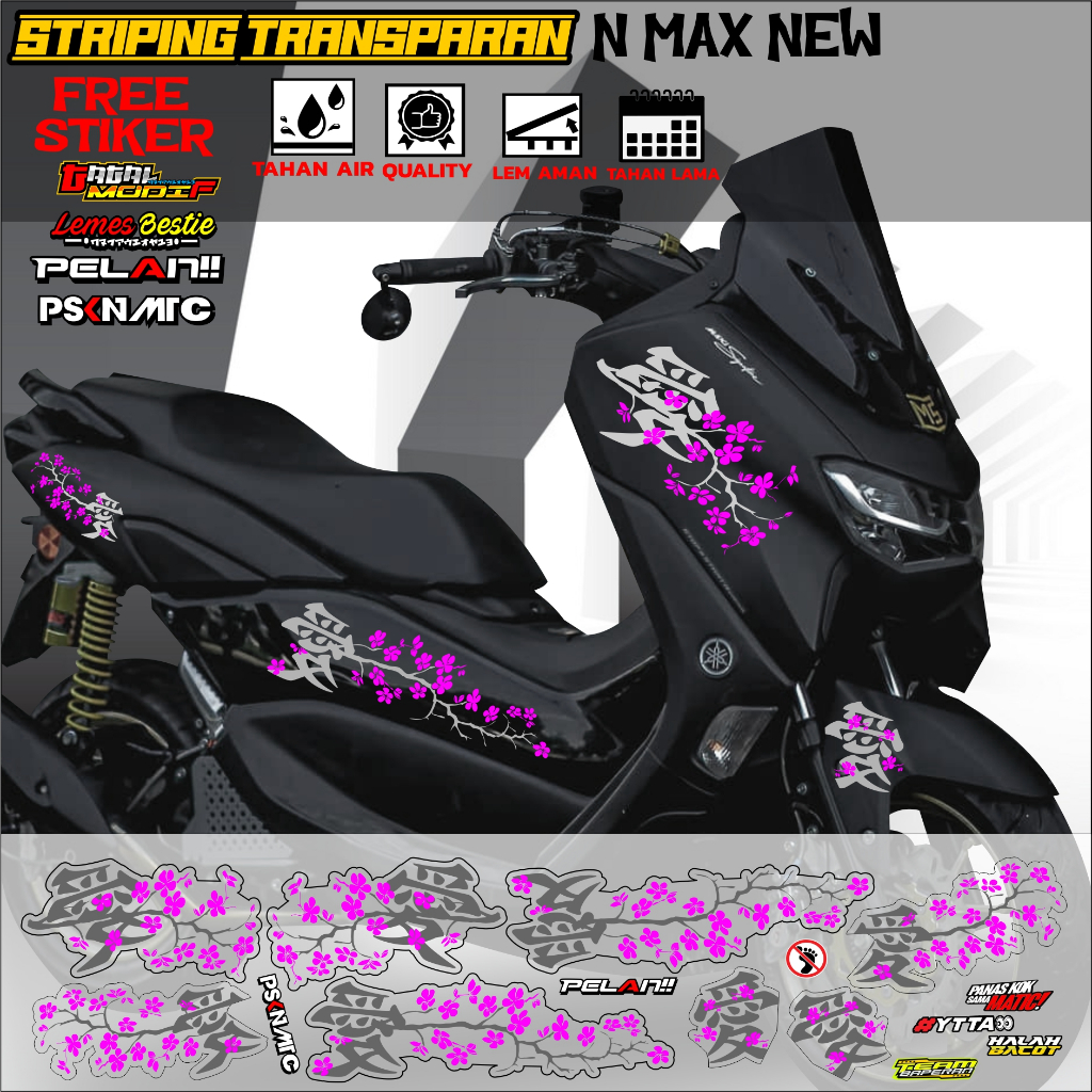 NEW NMAX STRIPING TRANSPARENT STICKERS N MAX COLOR VARIANTS | Shopee ...