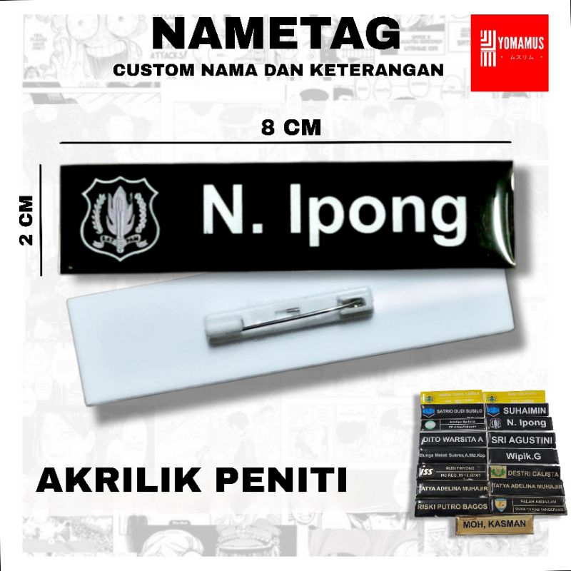 Name TAG/NAMETAG/Nameplate Chest Acrylic Safety Pin Shopee Philippines