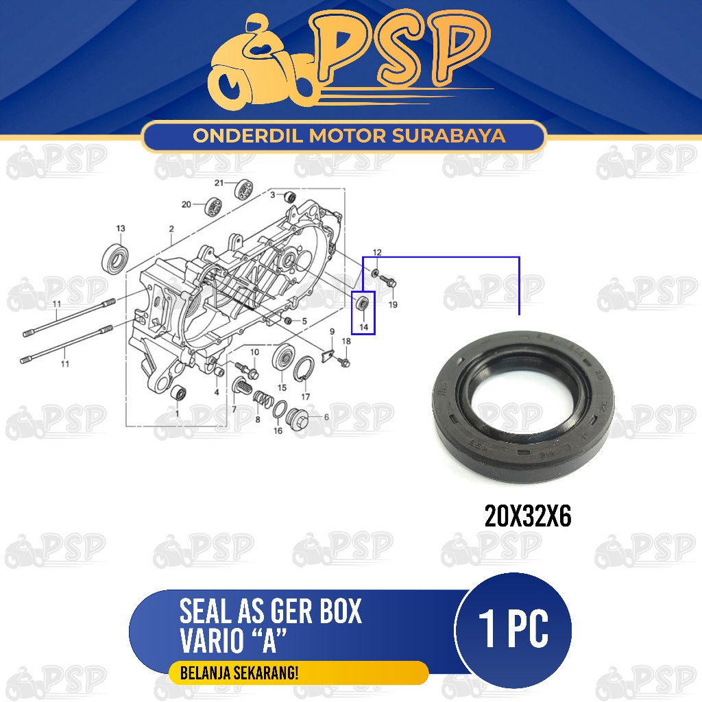 Seal As Ger Box Vario (20x32x6) - Sil Siel Gear Gir Box Rear Axle HONDA ...