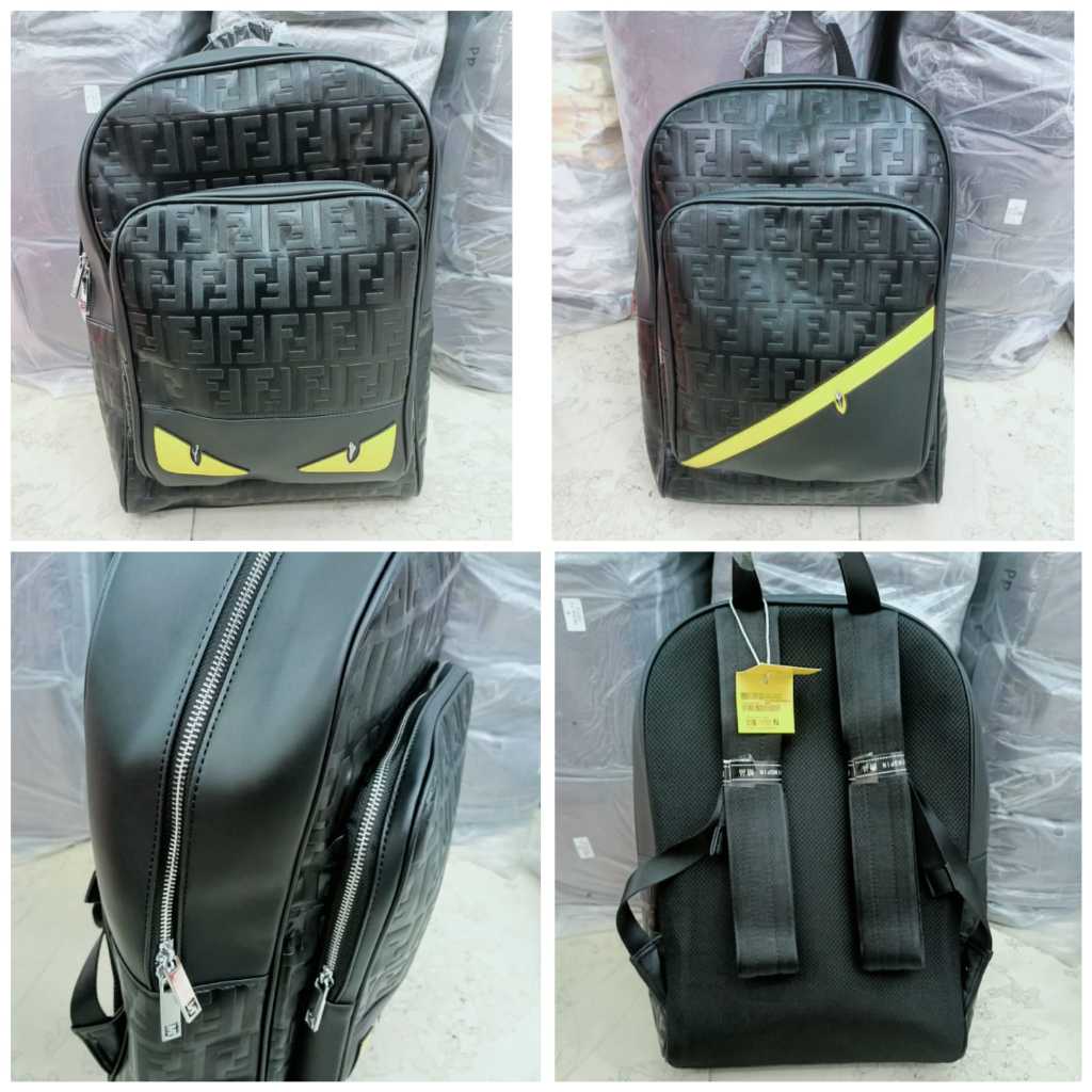 Fendoy Leather Backpack Men Backpack Men College Bag Men T-Rex Black ...