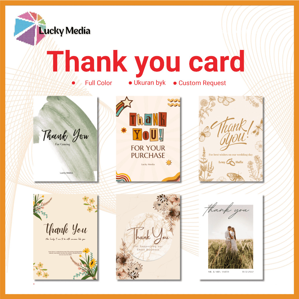 Print Big Thank You Card Custom Hang Tag Thank You Card Greetings Card
