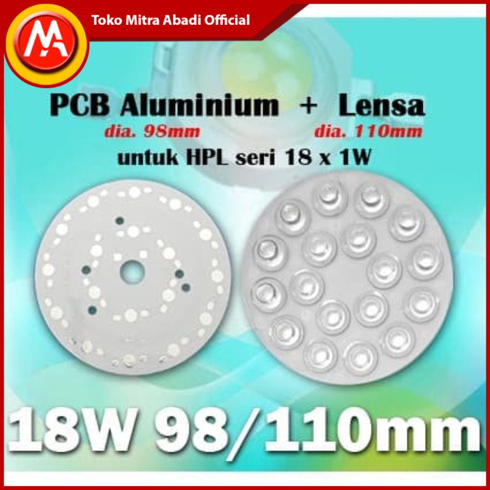 Aluminum PCB + HPL Lens 18 Watt 98/ 110 mm | Shopee Philippines