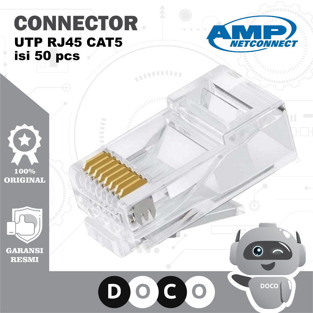 Amp Netconnect Connector LAN RJ45 CAT 5 Connector Cable Head Jack Plug