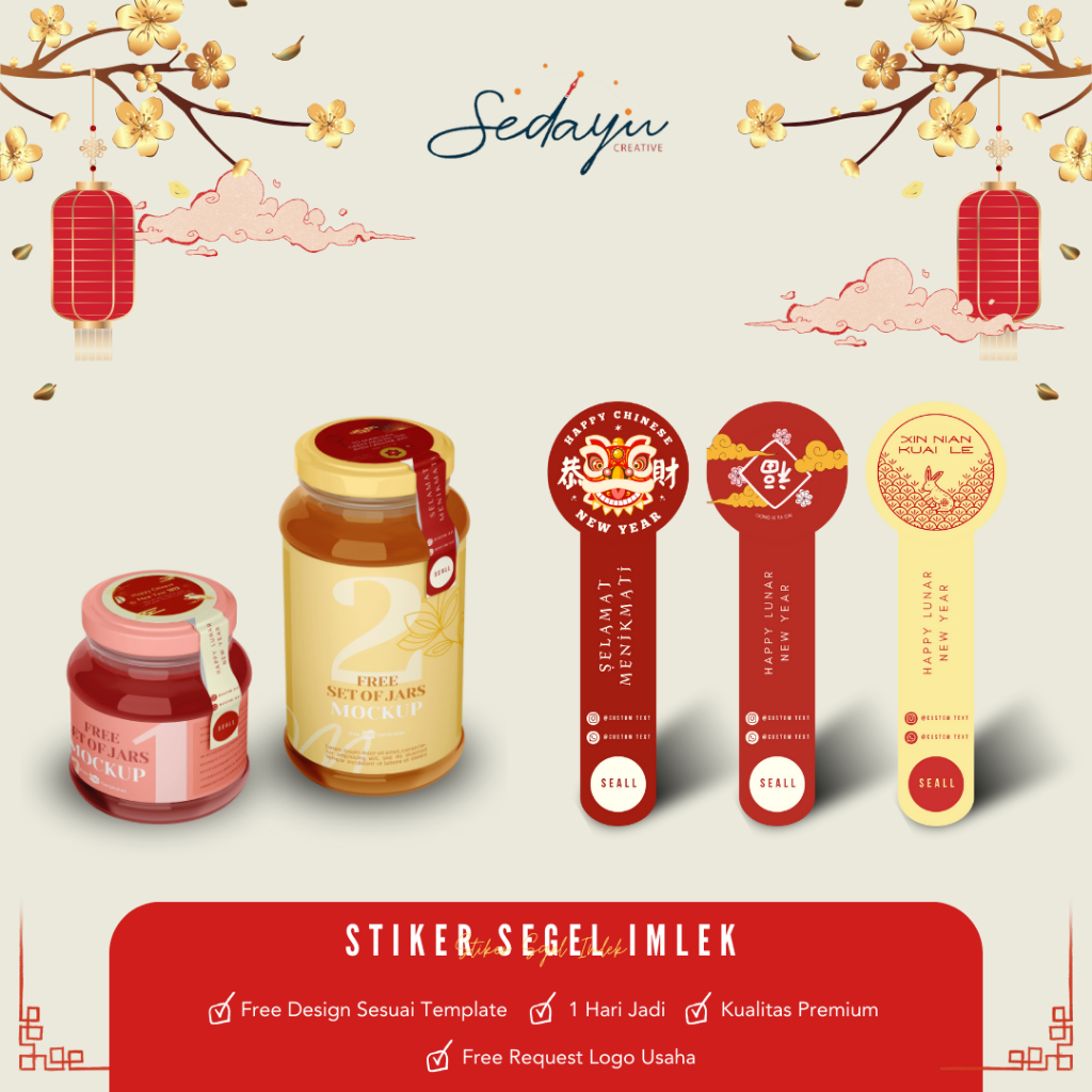IMLEK Box Seal Sticker | Chinese New Year Drink Seal Sticker| Costume ...