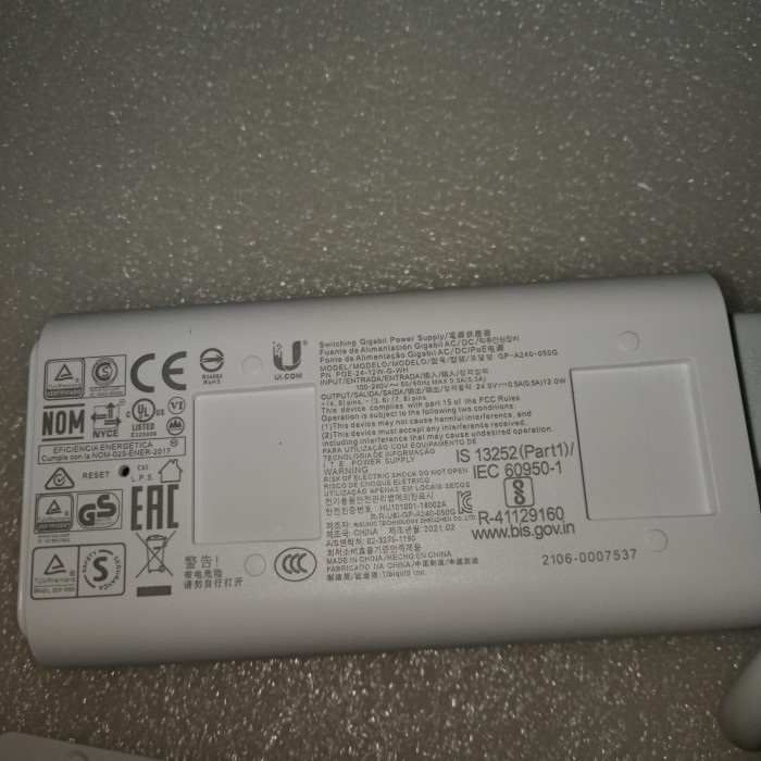 Ubiquiti Switching adapter gigabit power supply 24V 0.5A GP-A240-050G ...