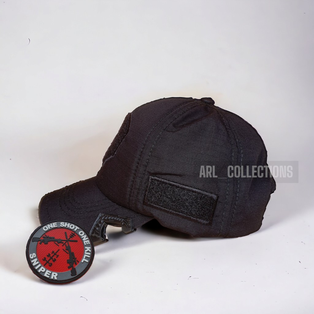 Tactical funisher Black premium baseball Cap free patch rubber caps ...