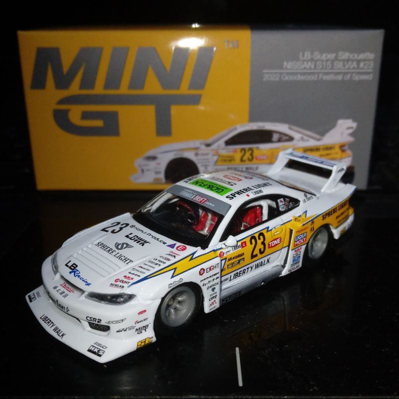 LBWK Super Silhouette Nissan Silvia S15 White Rubber Tires Metal Body ...