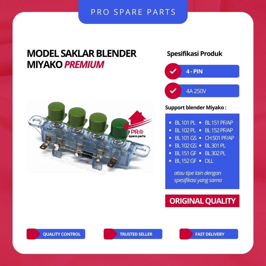 TOMBOL Miyako Blender Model Switch 4 Pin PREMIUM - Switch / On Off ...