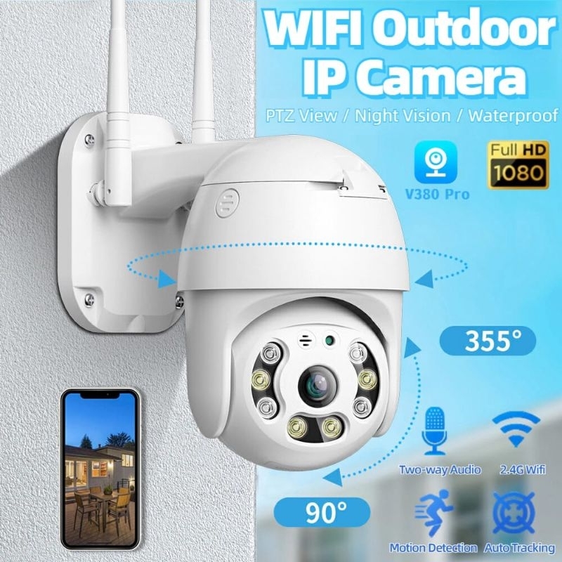 Cctv Wifi V380 Pro IP Camera Outdoor 8MP 1080P Ultra HD Smart Net